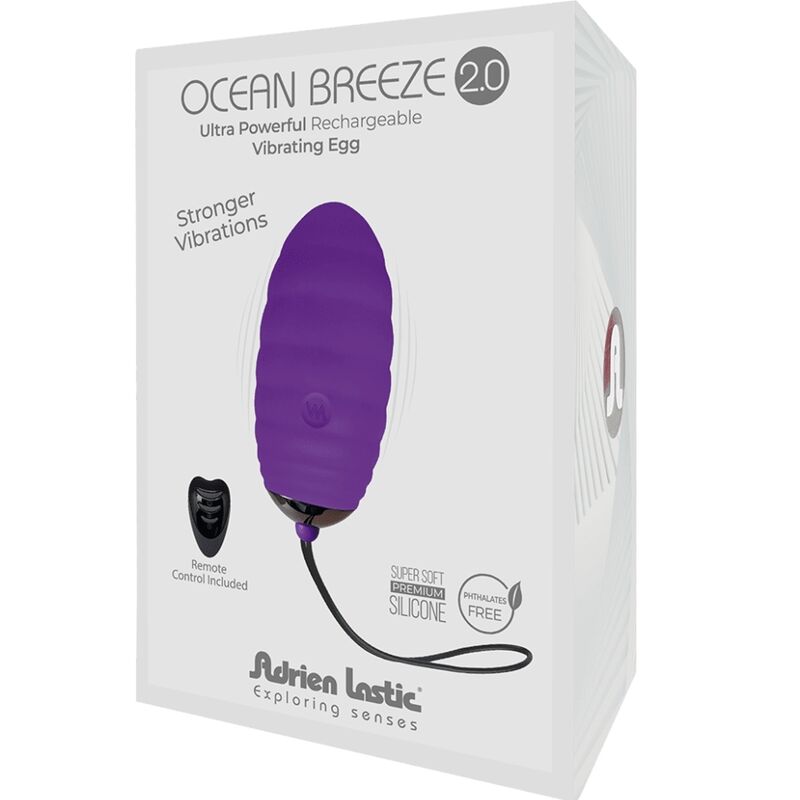 ADRIEN LASTIC - OCEAN BREEZE 2.0 HUEVO VIBRADOR RECARGABLE CONTROL REMOTO VIOLETA