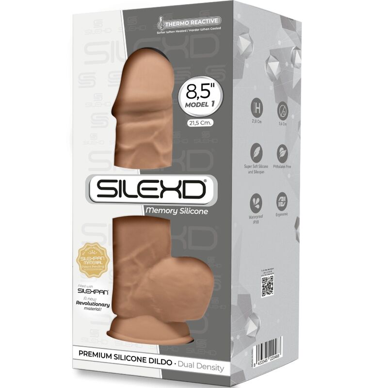 SILEXD - MODELO 1 PÊNIS REALISTA PREMIUM SILICONE SILEXPAN CARAMELO 21,5 CM