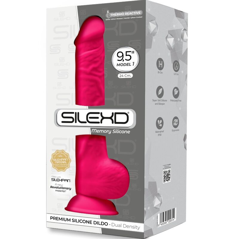 SILEXD - MODELO 1 PÊNIS REALISTA PREMIUM SILICONE SILEXPAN FÚCSIA 24 CM