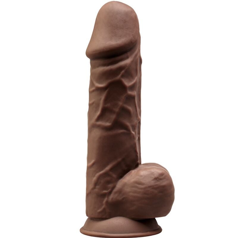 SILEXD - MODEL 1 REALISTIC PENIS PREMIUM SILICONE SILEXPAN BROWN 21.5 CM