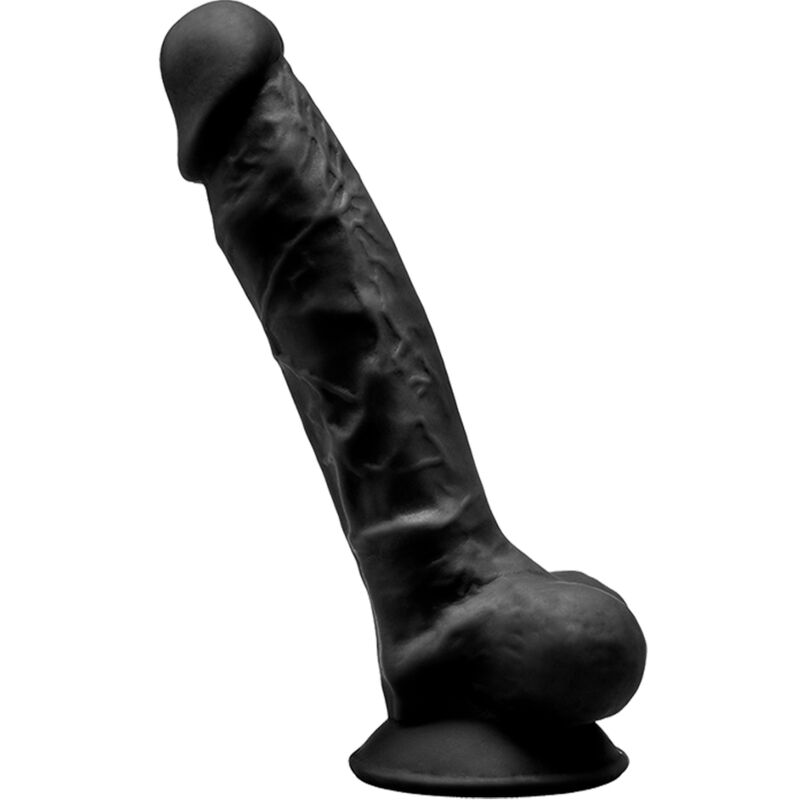 SILEXD - MODEL 1 REALISTIC PENIS PREMIUM SILICONE SILEXPAN BLACK 17.5 CM