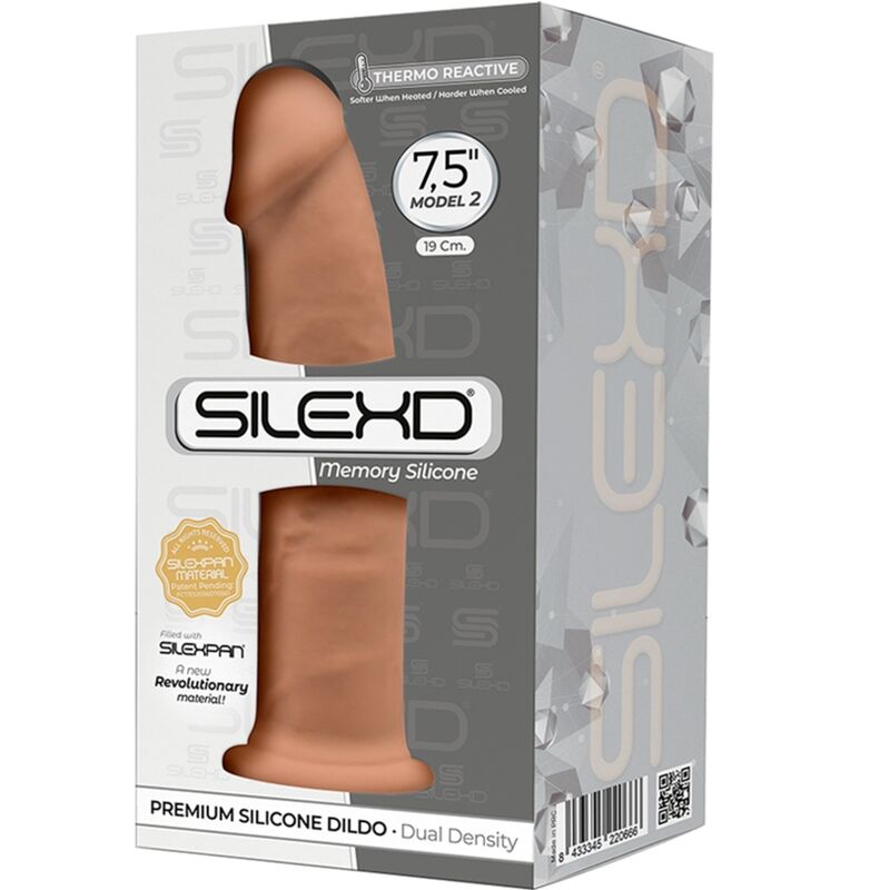 SILEXD - MODELO 2 PÊNIS REALISTA PREMIUM SILICONE SILEXPAN CARAMELO 19 CM