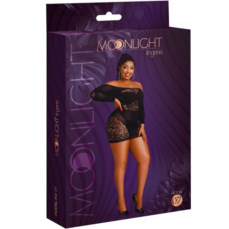 MOONLIGHT - MODELO 7 VESTIDO PRETO MANGA COMPRIDA TAMANHO ÚNICO / TAMANHO PLUS