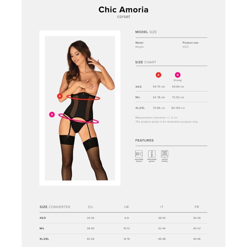 OBSESSIVE - CHIC AMORIA CORSET &amp; TANGA XS/S