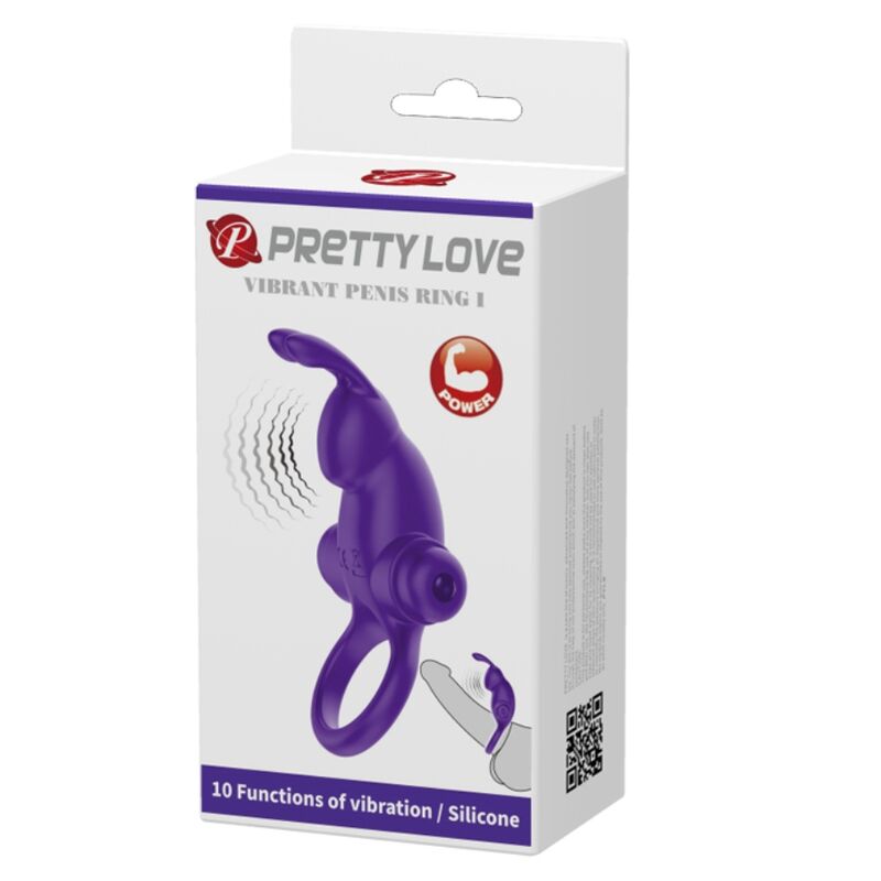 PRETTY LOVE - ANEL VIBRATÓRIO DE COELHO ROXO PARA PÊNIS