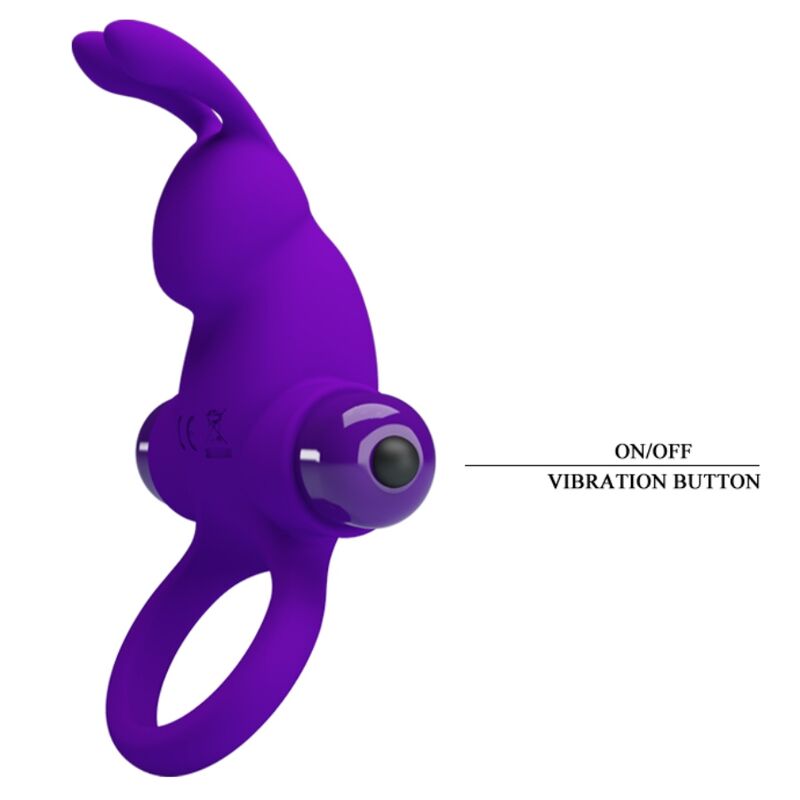 PRETTY LOVE - PURPLE RABBIT VIBRATING RING FOR PENIS