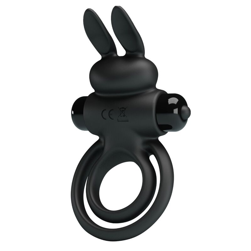 PRETTY LOVE - VIBRATING RING III BLACK RABBIT PENIS