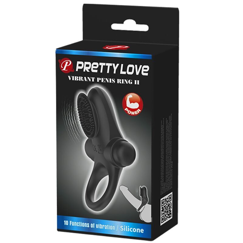 PRETTY LOVE - ANEL VIBRATÓRIO II PARA PÊNIS PRETO