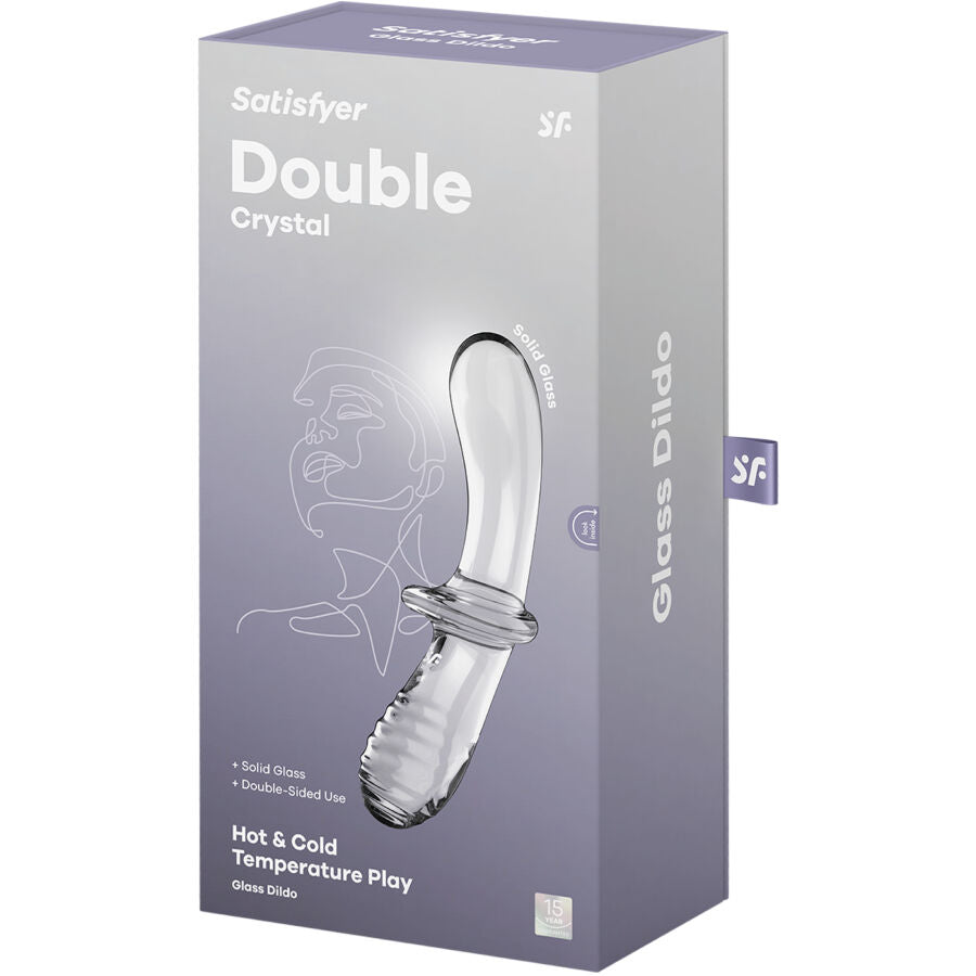 SATISFYER - DILDO DUPLO CRISTAL TRANSPARENTE