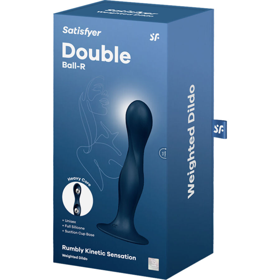 SATISFYER - DUPLA BALL-R SILICONE DILDO GARNET