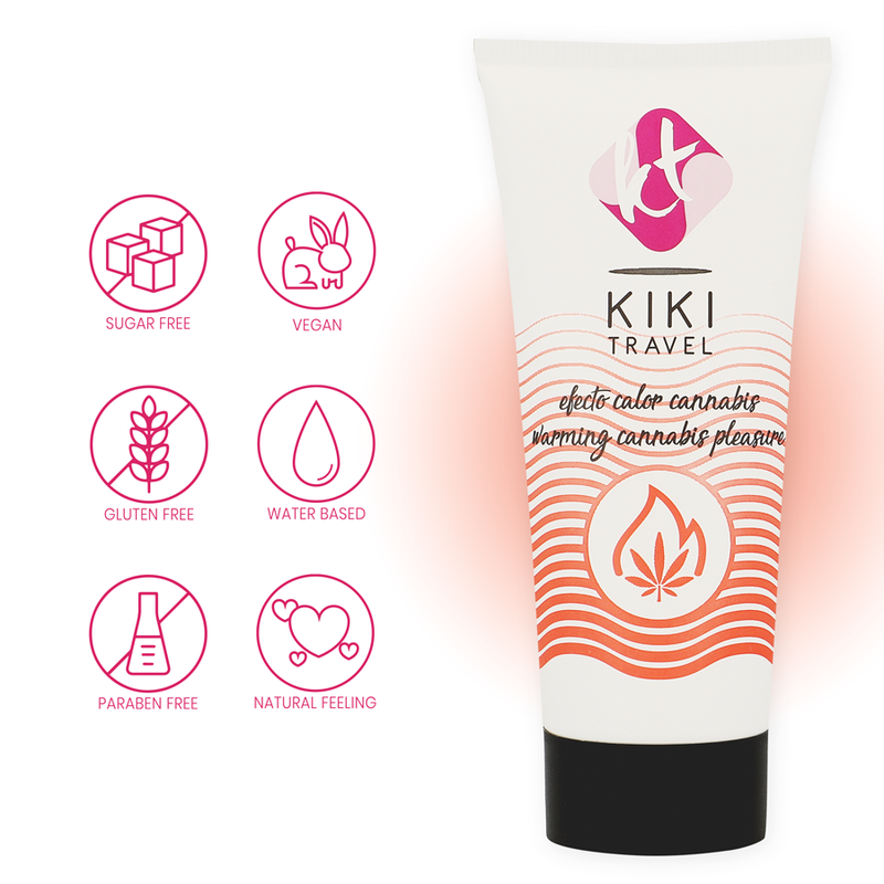 KIKÍ TRAVEL - CANNABIS FLAVOR SLIDING GEL WITH INTENSE HEAT EFFECT 50 ML