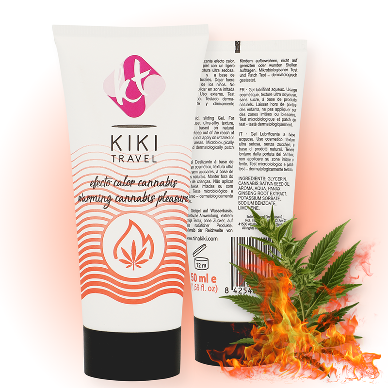 KIKÍ TRAVEL - CANNABIS FLAVOR SLIDING GEL WITH INTENSE HEAT EFFECT 50 ML