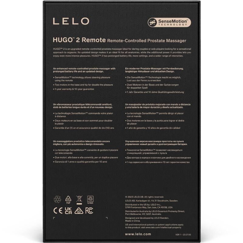 LELO - HUGO 2 MASAJEADOR DE PROSTATA CONTROL REMOTO VERDE