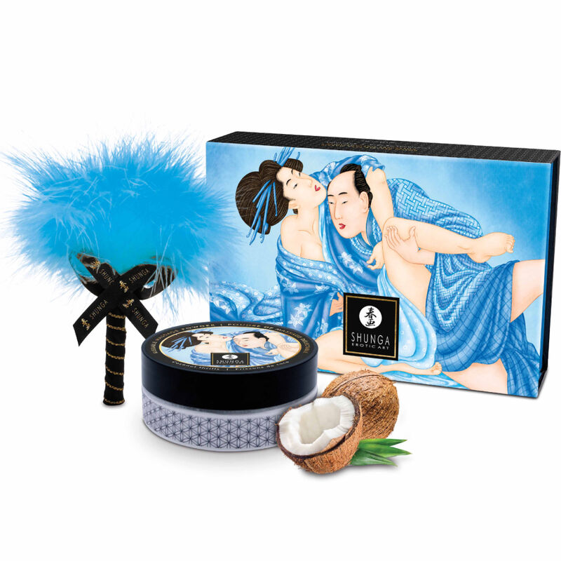 SHUNGA - KIT DE PÓ DE MASSAGEM COMESTÍVEL DE COCO