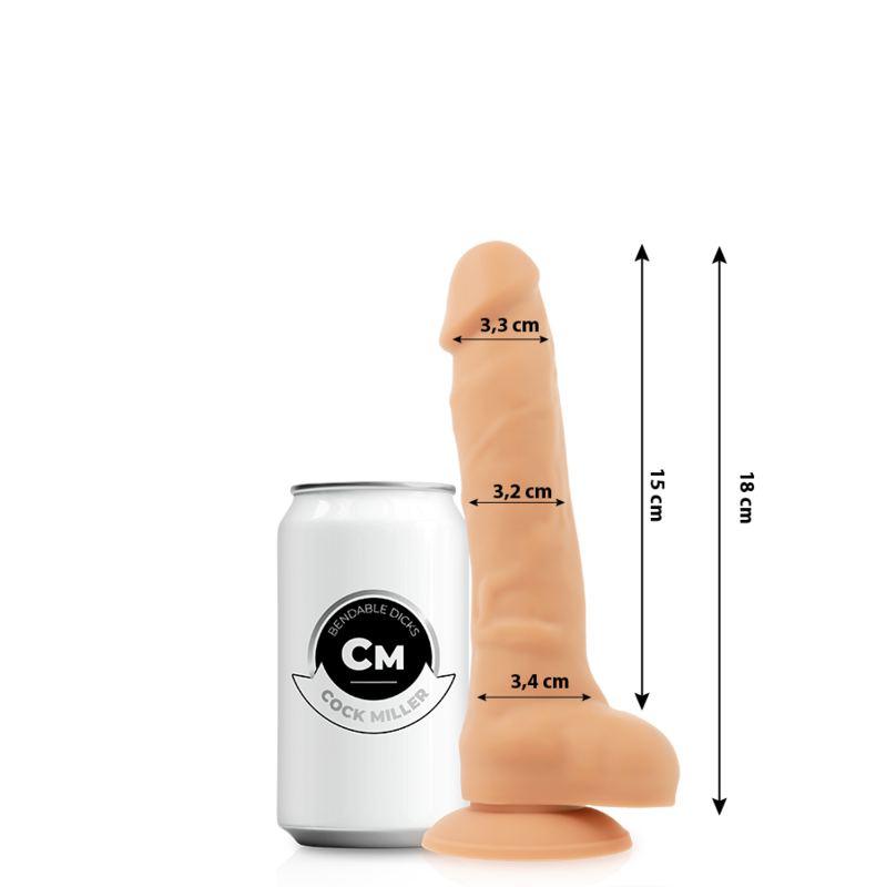 COCK MILLER - SILICONE ARTICULADO DENSIDADE COCKSIL 18 CM