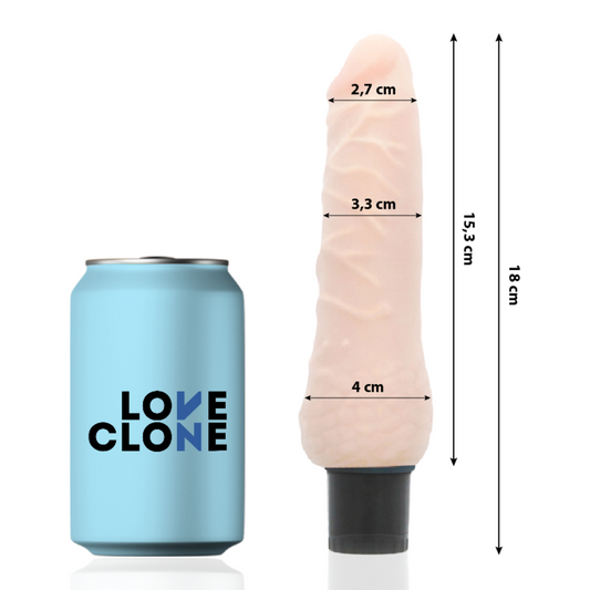 LOVECLONE - VIBRADOR AUTOLUBRIFICANTE SVEN 18,5 CM -OU- 3,3 CM