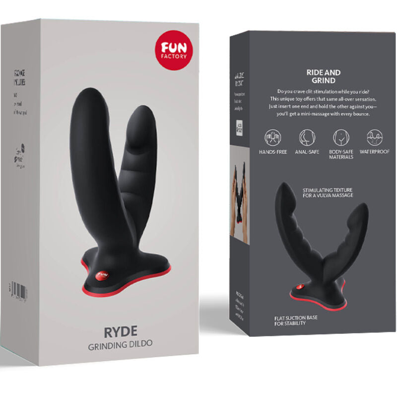 FUN FACTORY - RYDE DUPLO DILDO E MASSAGEADOR VERDE