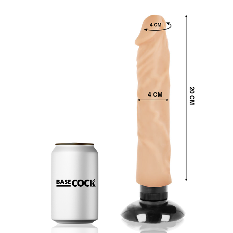 BASECOCK - VIBRADOR REALISTA 2-1 NATURAL 20 CM -OU- 4 CM