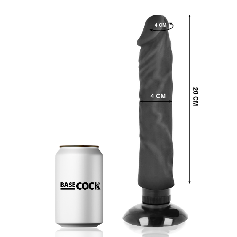 BASECOCK - VIBRADOR REALISTA 2-1 NATURAL 20 CM -OU- 4 CM