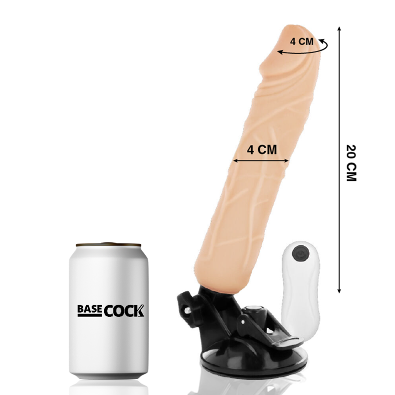 BASECOCK - VIBRADOR REALISTA NATURAL COM CONTROLE REMOTO 20 CM -OU- 4 CM