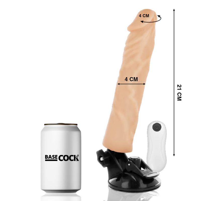 BASECOCK - VIBRADOR REALISTA NATURAL COM CONTROLE REMOTO 21 CM -OU- 4 CM