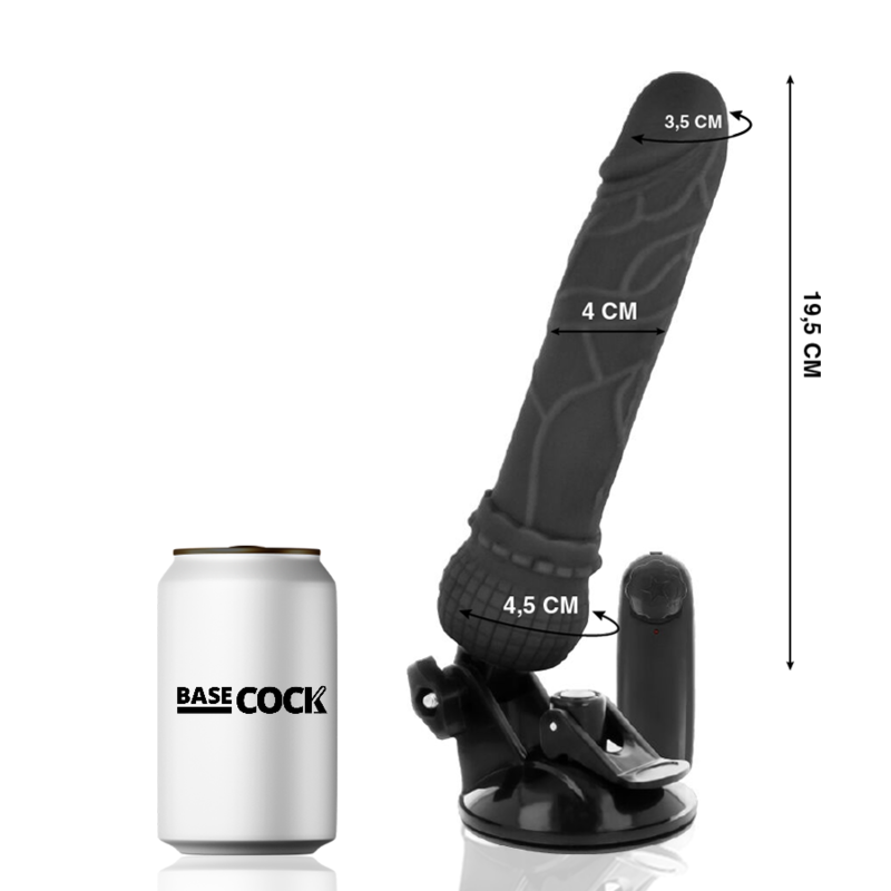 BASECOCK - VIBRADOR REALISTA NATURAL COM CONTROLE REMOTO 19,5 CM -OU- 4 CM