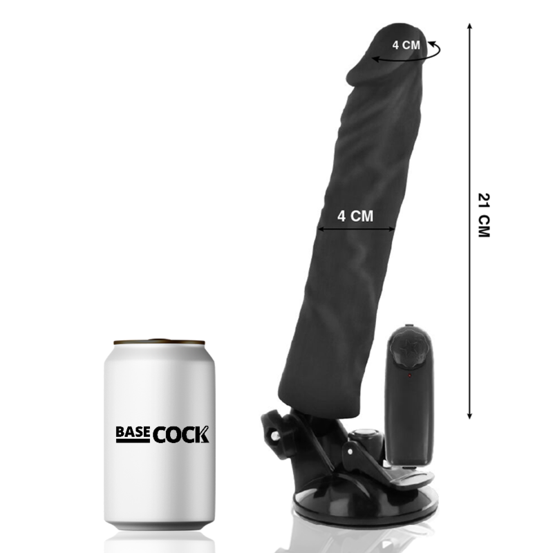 BASECOCK - VIBRADOR REALISTA NATURAL COM CONTROLE REMOTO 21 CM -OU- 4 CM