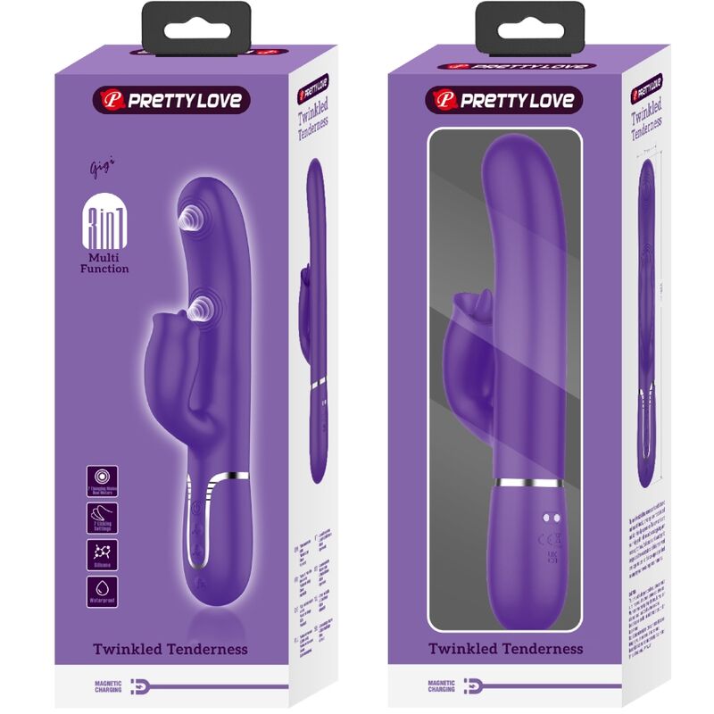 PRETTY LOVE - RABBIT VIBRATOR WITH PURPLE LICKING