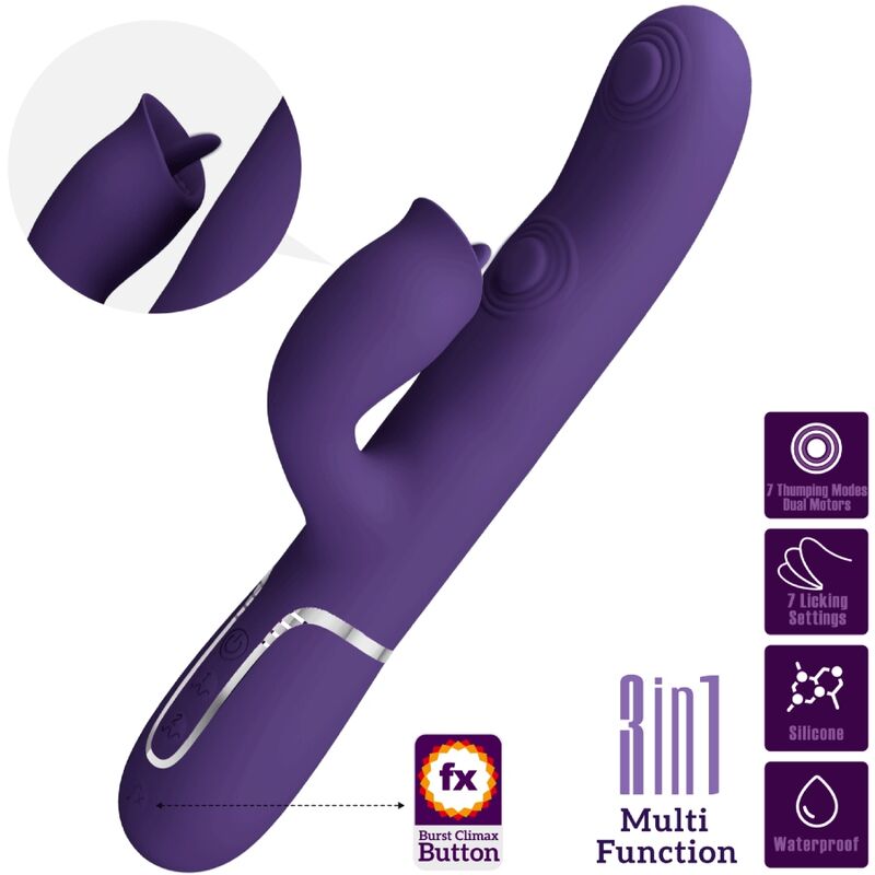 PRETTY LOVE - RABBIT VIBRATOR WITH PURPLE LICKING