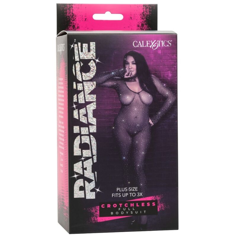 CALEXOTICS - RADIANCE CROTCHLESS RHINESTONE ONE PIECE PLUS SIZE