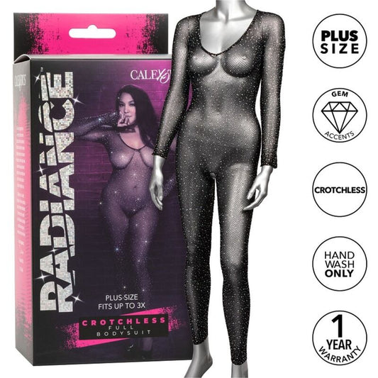 CALEXOTICS - RADIANCE CROTCHLESS RHINESTONE ONE PIECE PLUS SIZE