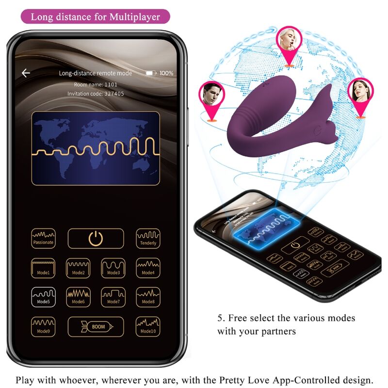 PRETTY LOVE - JAYLEEN VIBRADOR APP CONTROLE REMOTO LILACS