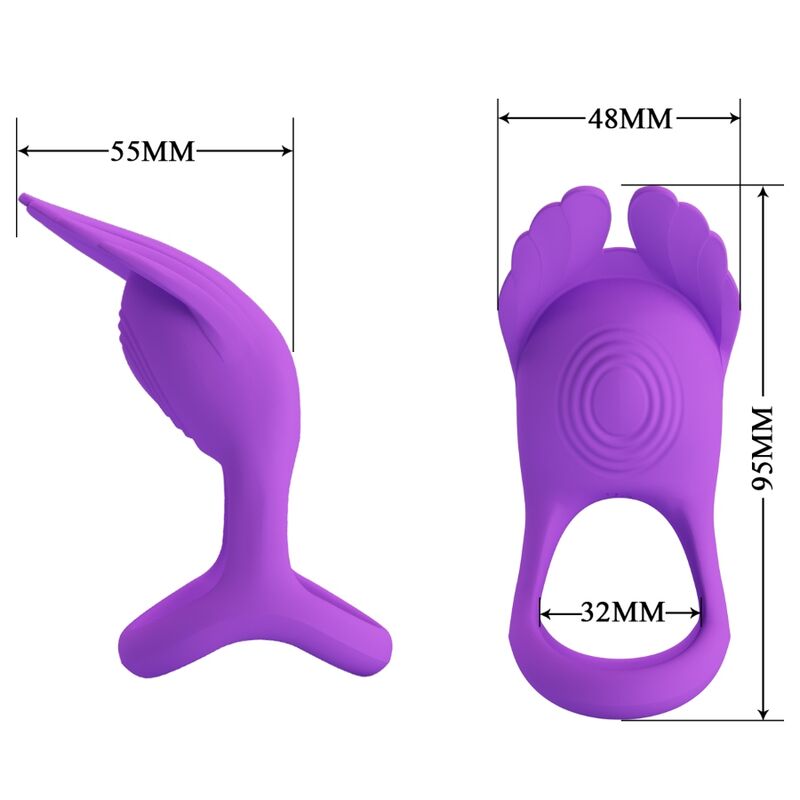 PRETTY LOVE - SILAS VIBRATING RING 7 VIBRATIONS LILAC SILICONE