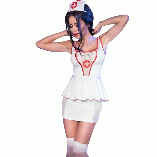 CHILIROSE - CR 4160 NURSE COSTUME TOP &amp; SKIRT L/XL