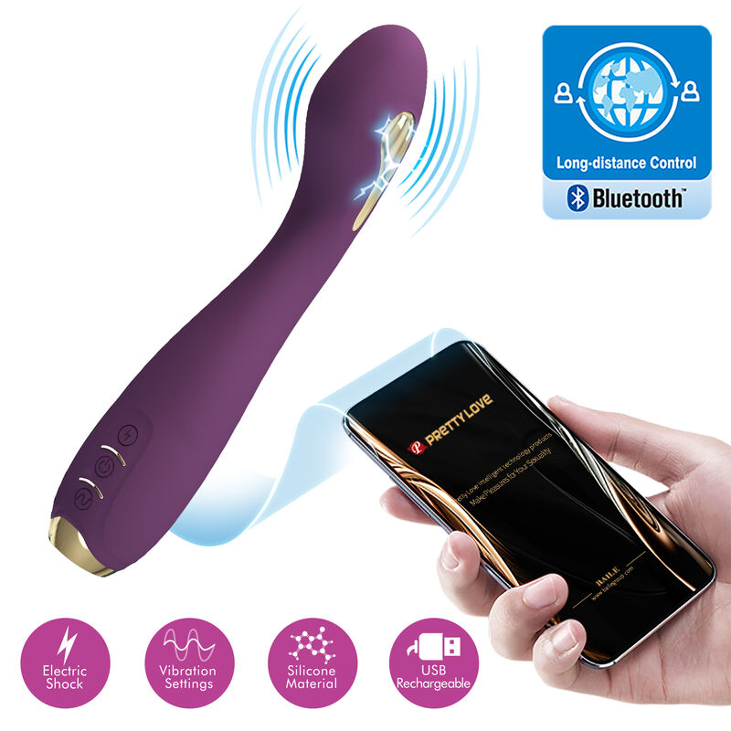 PRETTY LOVE - HECTOR ELECTROSHOCK VIBRATOR WITH APP CONTROL LILAC