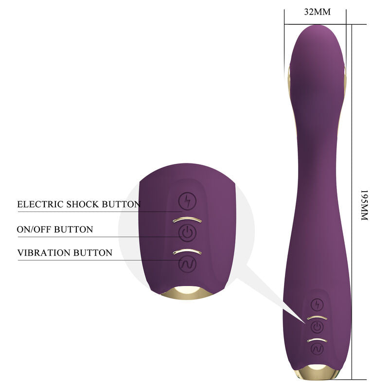 PRETTY LOVE - HECTOR ELECTROSHOCK VIBRATOR WITH APP CONTROL LILAC