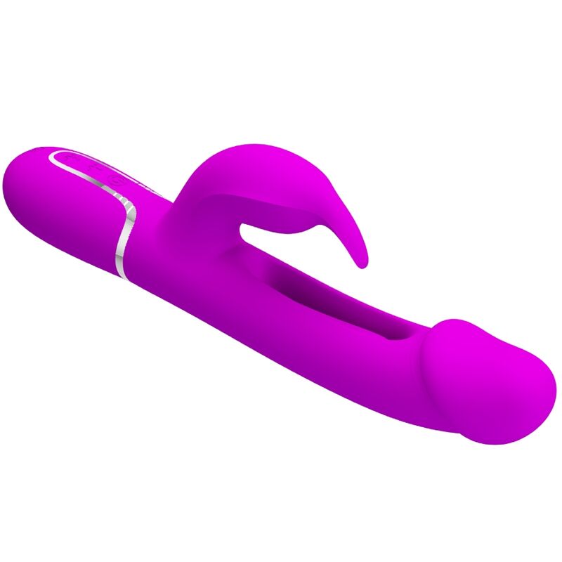 PRETTY LOVE - KAMPAS 3 IN 1 MULTIFUNCTION RABBIT VIBRATOR WITH FUCHSIA TONGUE