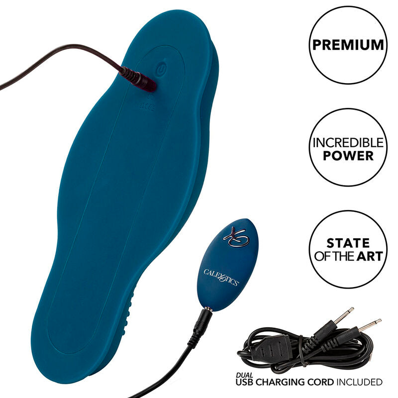 CALEXOTICS - RIDER DUAL MOTOR MASSAGER CONTROLE REMOTO AZUL