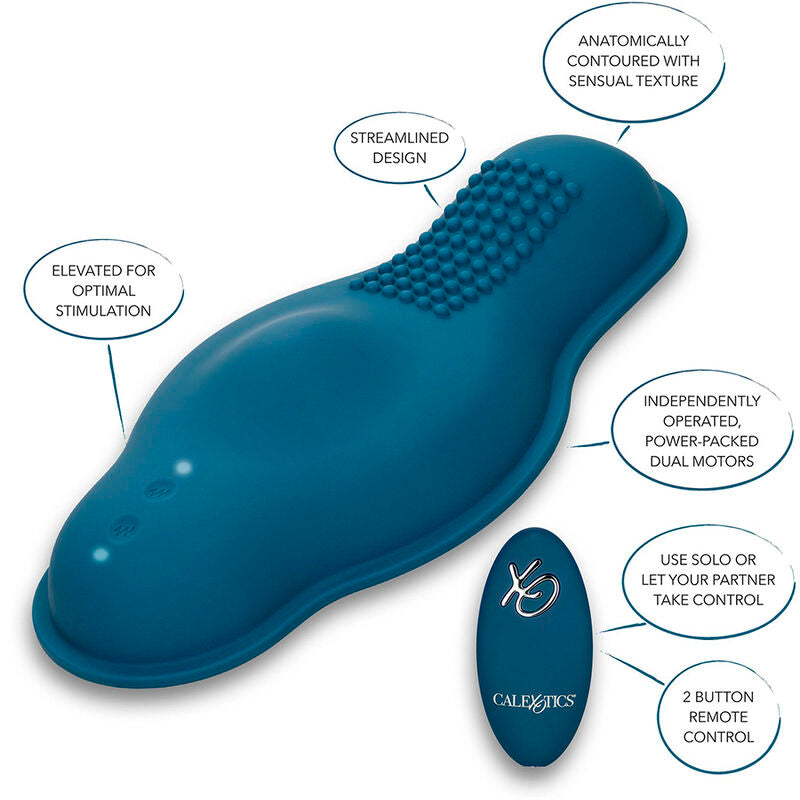 CALEXOTICS - RIDER DUAL MOTOR MASSAGER CONTROLE REMOTO AZUL