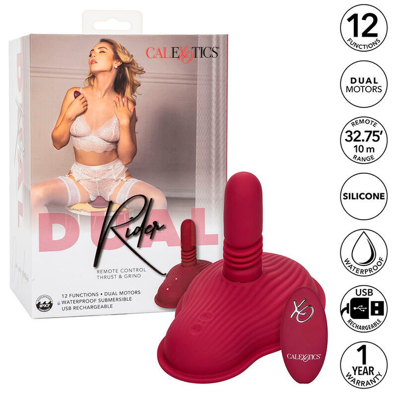 CALEXOTICS - RIDER DUAL MOTOR MASSAGER CONTROLE REMOTO VERMELHO