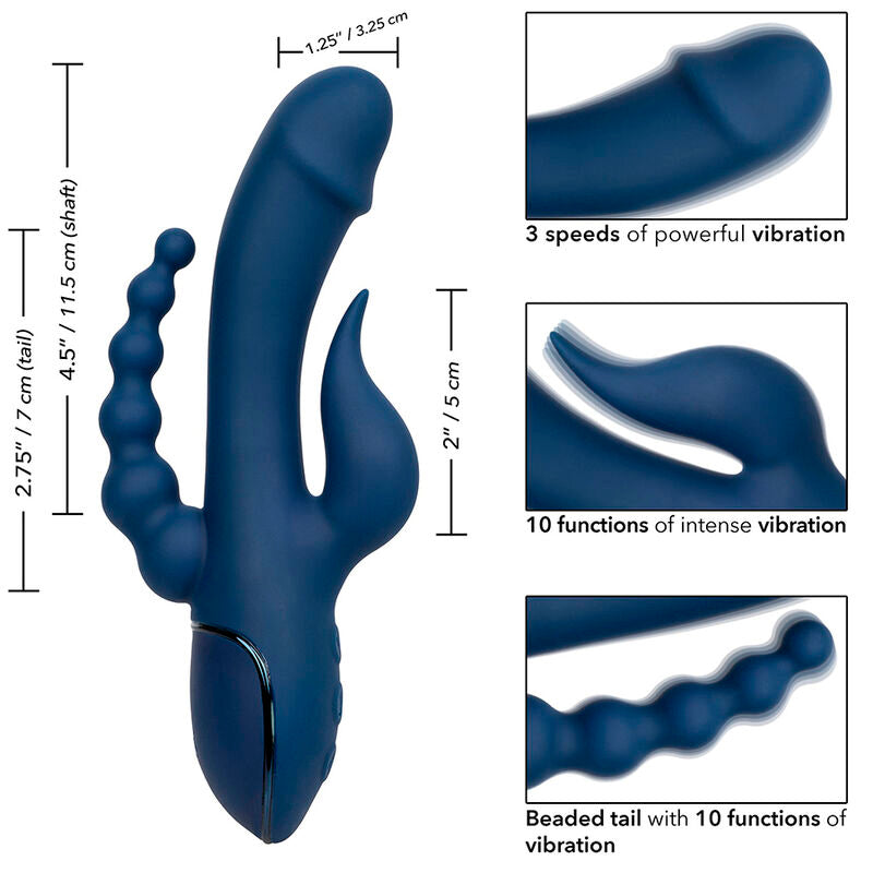 CALEXOTICS - VIBRADOR TRIPLO ORGASMO AZUL