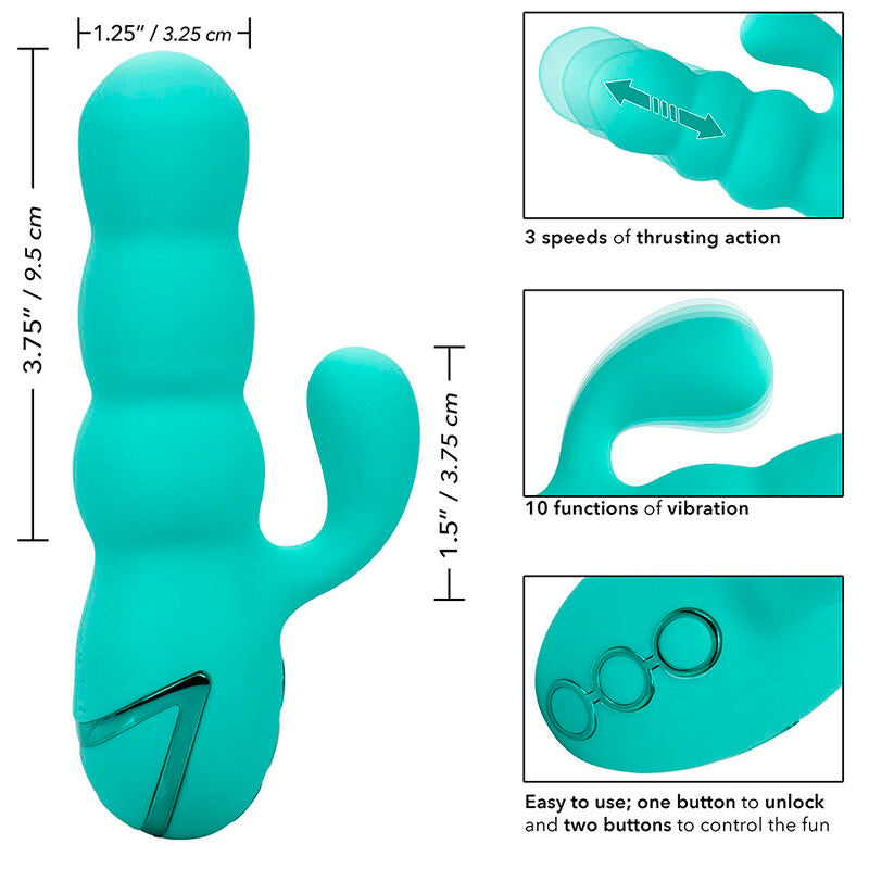 CALEXOTICS - DEL MAR DIVA VIBRATOR RABBIT WATER GREEN BY CALIFORNIA DREAMING