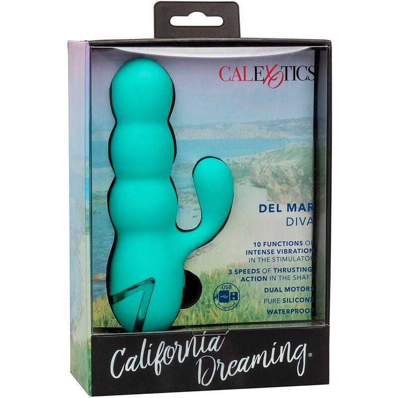 CALEXOTICS - DEL MAR DIVA VIBRATOR RABBIT WATER GREEN BY CALIFORNIA DREAMING