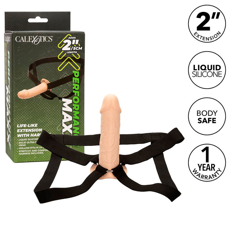 CALEXOTICS - PERFORMANCE MAXX REALISTIC EXTENSION WITH HARNESS LIGHT SKIN