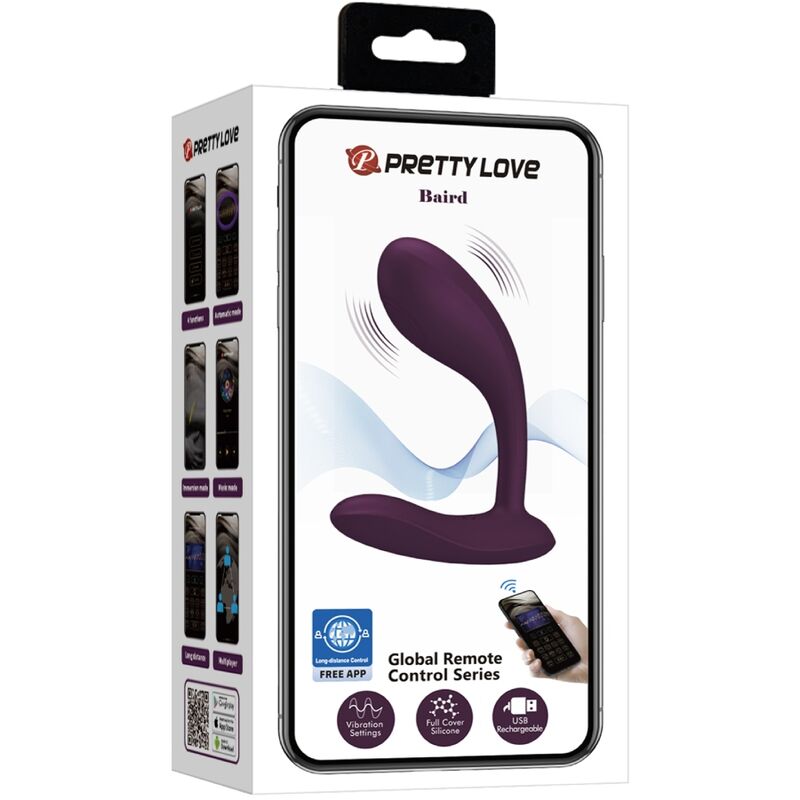 PRETTY LOVE - BAIRD G-SPOT 12 VIBRAÇÕES RECARREGÁVEL LILAC APP