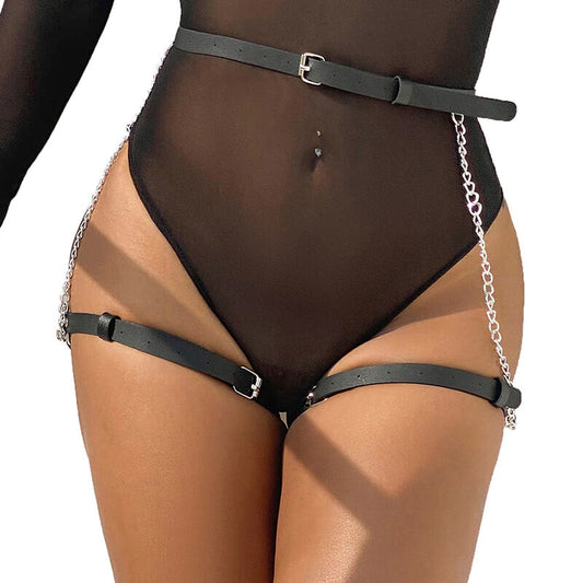 SUBBLIME - BLACK LEATHER BELT SHAPED HARNESS ONE SIZE