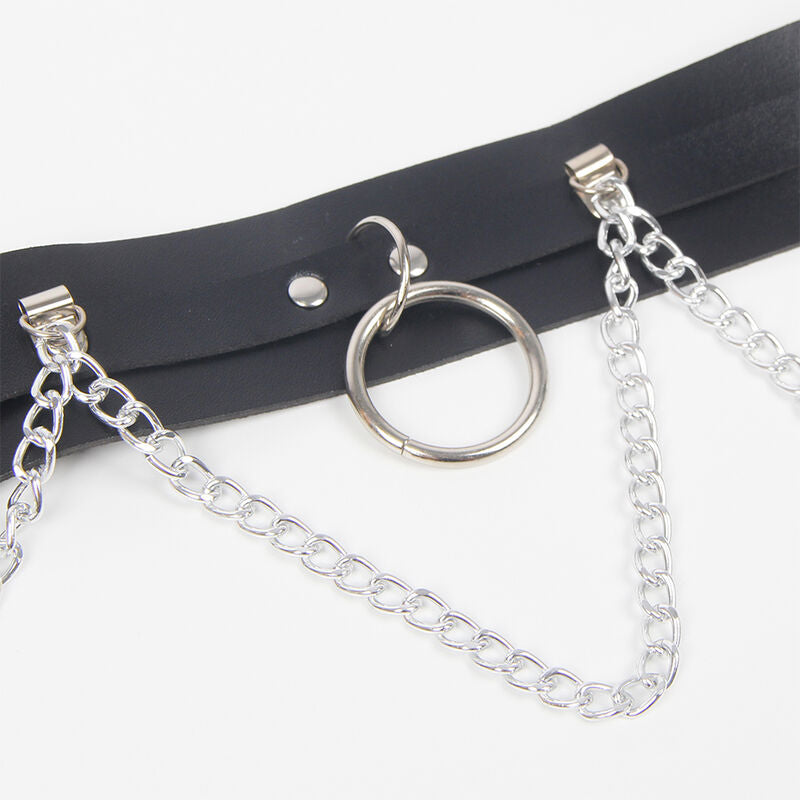 SUBBLIME - BELT AND GARTER HARNESS WITH RINGS AND CHAIN ​​DETAIL ONE SIZE