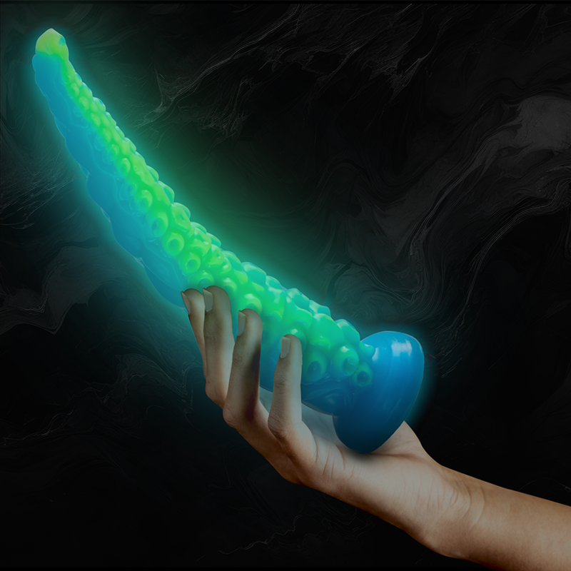 ÉPICO - SCYLLA GRANDE FLUORESCENTE FINO TENTÁCULO DILDO