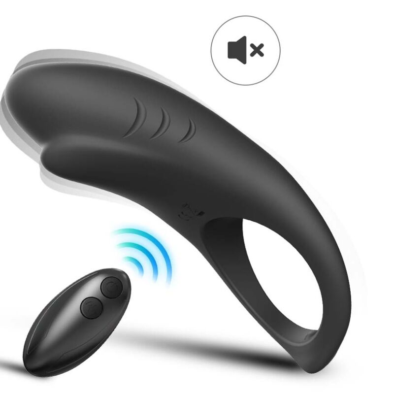 ARMONY - SHARK VIBRATING RING COUPLES REMOTE CONTROL BLACK