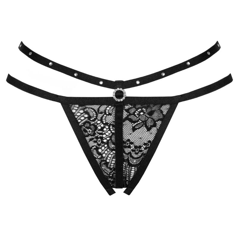 LIVCO CORSETTI FASHION - NOMADE TANGA CROTCHLESS NEGRO S/M